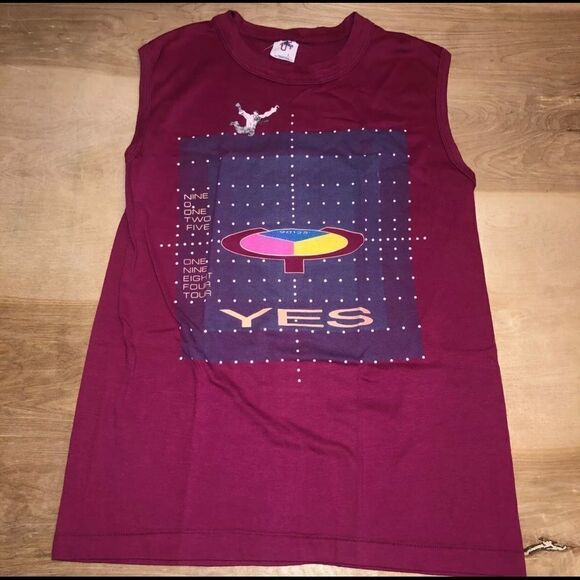 Vintage 80’s Yes 90125 Concert T Shirt Size Large 1984‎ Sleeveless Tee Jays - Picture 2 of 4